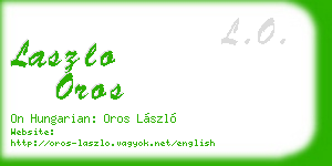 laszlo oros business card